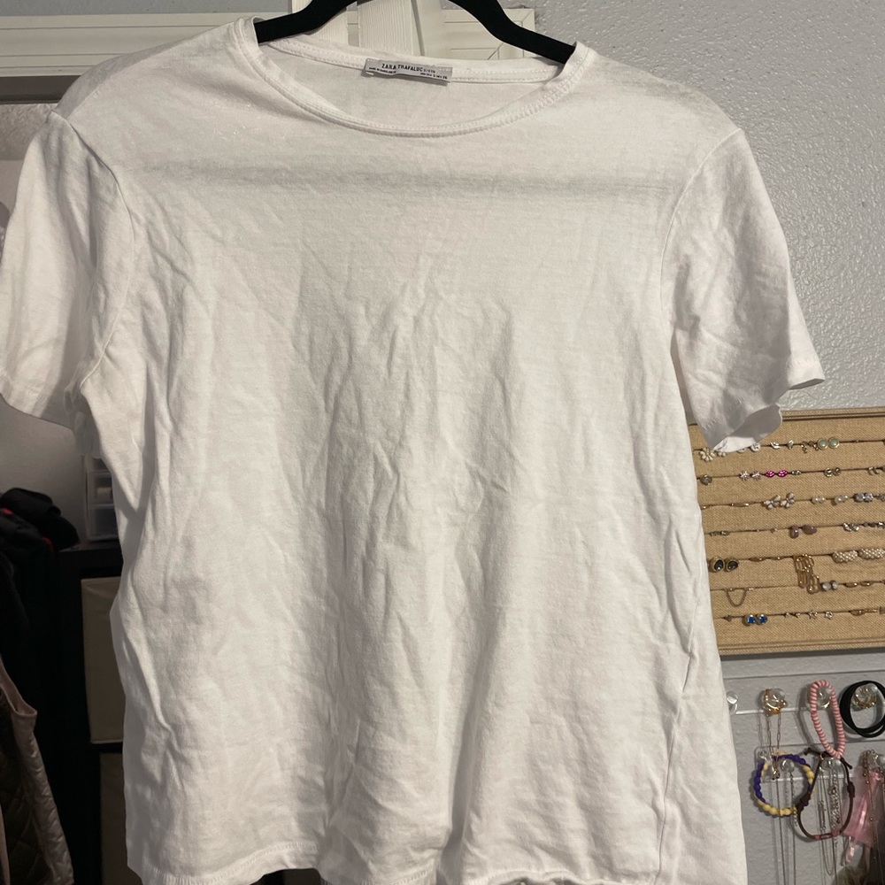 Zara white crop top